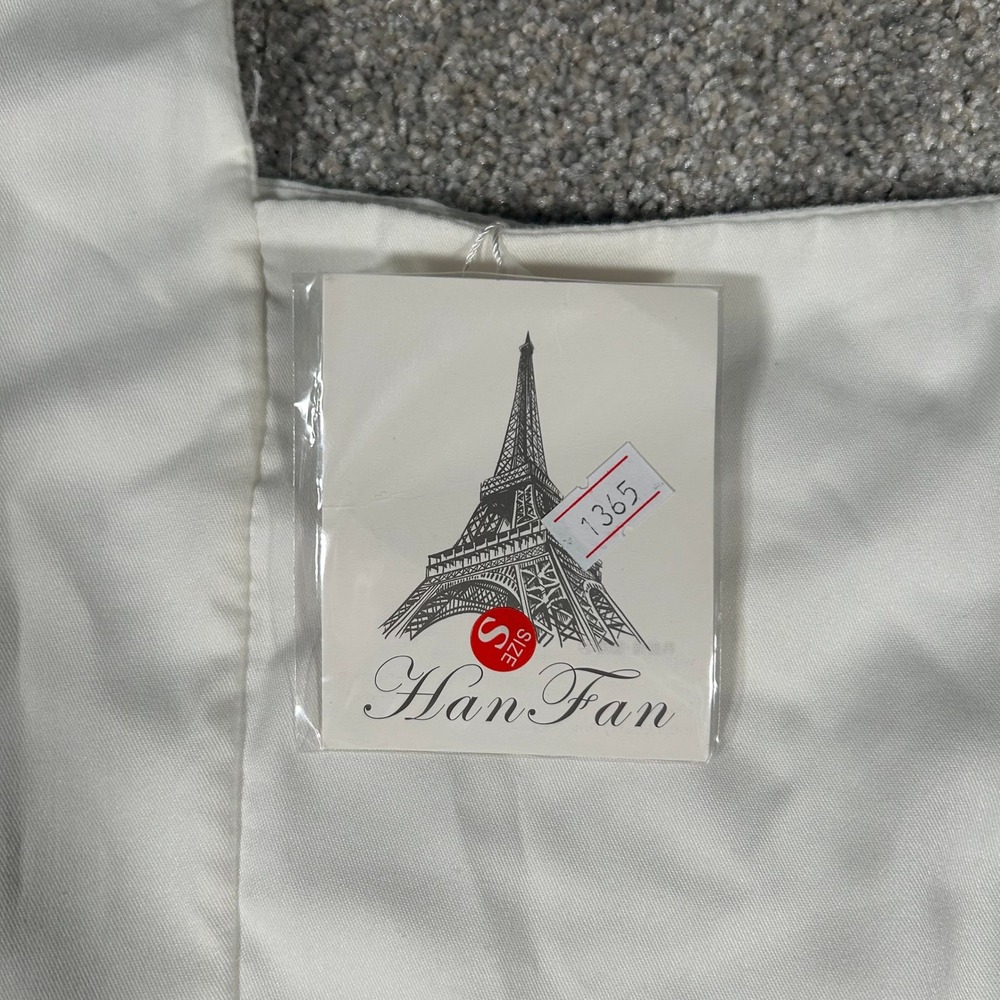 Han Fan White Square Neck Puff Sleeve Midi Dress Size Small NWT - Picture 8 of 9